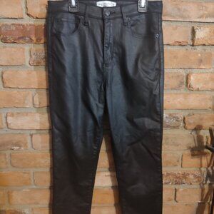 Ladies Abercrombie & Fitch Super Skinny High Rise Black Shiny stretch Jeans